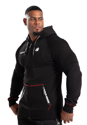 Georgia Zipped Hoodie, Black