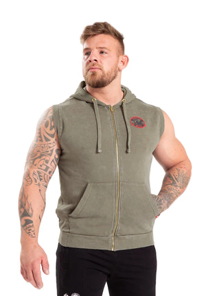 Silverdale Sleeveless Hoodie, Army Green