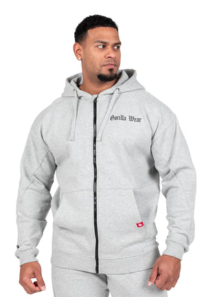 Utah Zipped Hoodie, Light Grey Melange