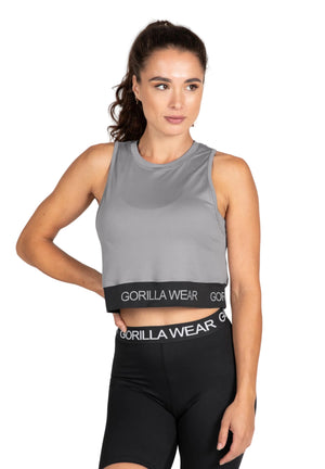 Colby Cropped Tank Top, Grey