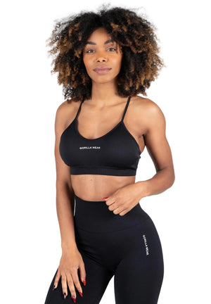 Quincy Seamless Sports Bra, Black