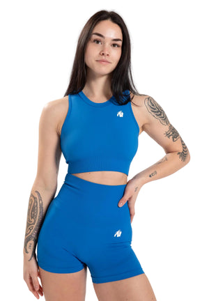Olivia Seamless Crop Top, Blue