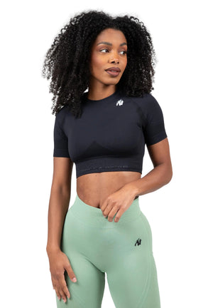 Whitney Seamless Crop Top, Black