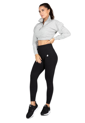 Ocala Cropped Half Zip Sweatshirt, Grey