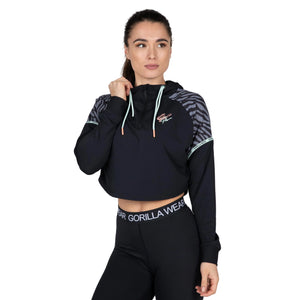 Zion Cropped Hoodie, Black