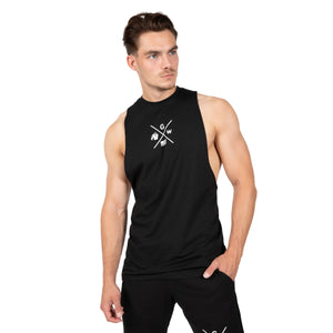 Cisco Drop Armhole Tank Top, Black/White