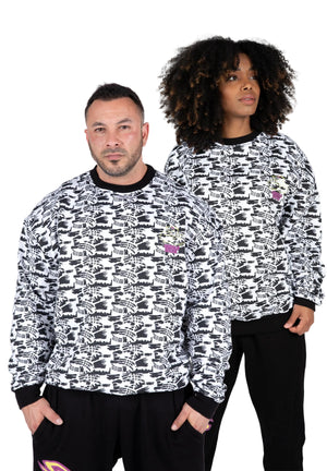 Legacy Oversized Sweatshirt, White/Black
