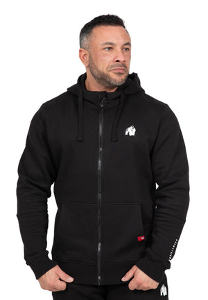 Leon Zipped Hoodie, Black