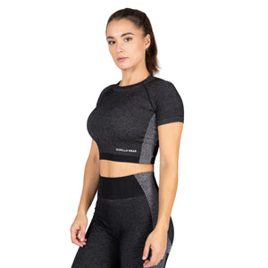 Selah Seamless Crop Top, Black