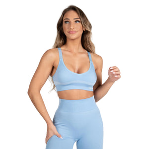 Selah Seamless Sports Bra, Light Blue