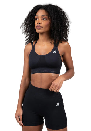 Whitney Seamless Sports Bra, Black