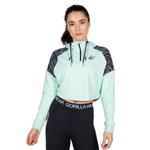 Zion Cropped Hoodie, Green