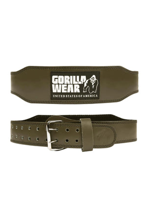4 Inch Padded Leather Belt, Army Green