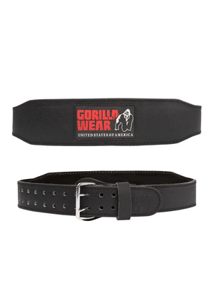 4 Inch Padded Leather Belt, Black/Red