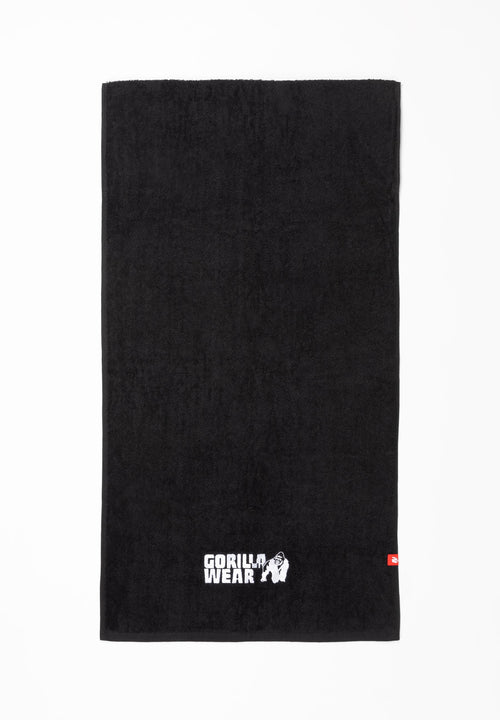 Gorilla Wear Zip Pocket Gym Towel, Black